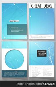 Business templates for brochure, magazine, flyer, booklet, report. Cover design template, vector layout in A4 size. Chemistry pattern, molecule structure, medical DNA research. Medicine concept.. Business templates for brochure, magazine, flyer, booklet or annual report. Cover design template, easy editable vector, abstract flat layout in A4 size. Chemistry pattern, connecting lines and dots, molecule structure, medical DNA research. Medicine concept.