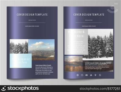 Business templates for brochure, magazine, flyer, booklet, report. Cover design template, vector layout in A4 size. Abstract landscape of nature. Dark color pattern in vintage style, mosaic texture. Business templates for brochure, magazine, flyer, booklet, report. Cover design template, vector layout in A4 size. Abstract landscape of nature. Dark color pattern in vintage style, mosaic texture.