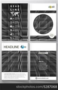 Business templates for brochure, magazine, flyer, booklet, report. Cover design template, vector layout in A4 size. Abstract infinity background, 3d structure, rectangles forming illusion of depth.. Business templates for brochure, magazine, flyer, booklet, report. Cover design template, vector layout in A4 size. Abstract infinity background, 3d structure, rectangles forming illusion of depth