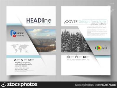 Business templates for brochure, magazine, flyer, booklet, report. Cover design template, vector layout in A4 size. Abstract landscape of nature. Dark color pattern in vintage style, mosaic texture.. Business templates for brochure, magazine, flyer, booklet or annual report. Cover design template, easy editable vector, abstract flat layout in A4 size. Abstract landscape of nature. Dark color pattern in vintage style, mosaic texture.