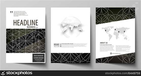 Business templates for brochure, magazine, flyer, booklet, report. Cover design template, vector layout in A4 size. Celtic pattern. Abstract ornament, geometric vintage texture, medieval ethnic style.. Business templates for brochure, magazine, flyer, booklet or annual report. Cover design template, easy editable vector, abstract flat layout in A4 size. Celtic pattern. Abstract ornament, geometric vintage texture, medieval classic ethnic style.
