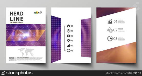 Business templates for brochure, magazine, flyer, booklet, report. Cover template, easy editable vector, abstract flat layout in A4 size. Bright color colorful design, beautiful futuristic background.. Business templates for brochure, magazine, flyer, booklet or annual report. Cover design template, easy editable vector, abstract flat layout in A4 size. Bright color colorful design, beautiful futuristic background.