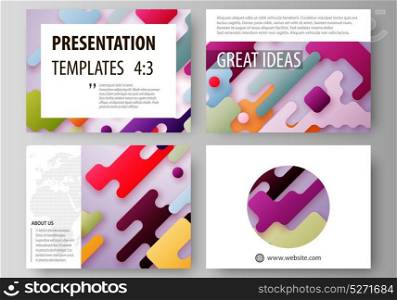 Business templates for presentation slides. Abstract vector design layouts. Bright color lines and dots, colorful minimalist backdrop with geometric shapes forming beautiful minimalistic background. Business templates for presentation slides. Abstract vector design layouts. Bright color lines and dots, colorful minimalist backdrop with geometric shapes forming beautiful minimalistic background.