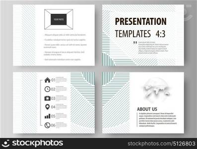 Business templates for presentation slides. Easy editable abstract vector layouts in flat design. Minimalistic background with lines. Gray color geometric shapes forming simple beautiful pattern.. Set of business templates for presentation slides. Easy editable abstract vector layouts in flat design. Minimalistic background with lines. Gray color geometric shapes forming simple beautiful pattern.
