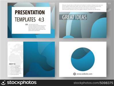 Business templates for presentation slides. Easy editable layouts in flat style, vector illustration. Bright color pattern, colorful design, overlapping shapes forming abstract beautiful background.. Set of business templates for presentation slides. Easy editable abstract layouts in flat design, vector illustration. Bright color pattern, colorful design with overlapping shapes forming abstract beautiful background.