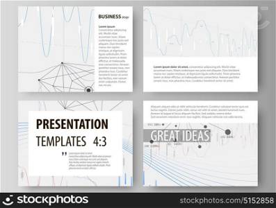 Business templates for presentation slides. Vector layouts. Abstract infographic background in minimalist design made from lines, symbols, charts, diagrams and other elements.. Set of business templates for presentation slides. Easy editable abstract vector layouts in flat design. Abstract infographic background in minimalist style made from lines, symbols, charts, diagrams and other elements.
