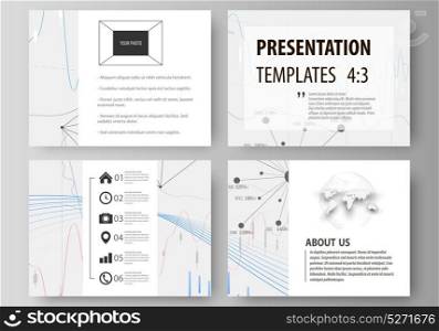 Business templates for presentation slides. Vector layouts. Abstract infographic background in minimalist design made from lines, symbols, charts, diagrams and other elements.. Business templates for presentation slides. Vector layouts. Abstract infographic background in minimalist design made from lines, symbols, charts, diagrams and other elements