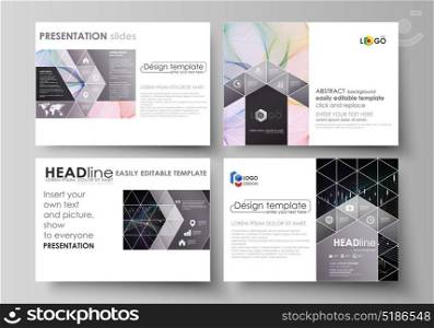 Business templates for presentation slides. Vector layouts. Colorful abstract infographic background in minimalist design made from lines, symbols, charts, diagrams and other elements.. Set of business templates for presentation slides. Easy editable abstract vector layouts in flat design. Colorful abstract infographic background in minimalist style made from lines, symbols, charts, diagrams and other elements.