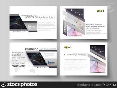 Business templates for presentation slides. Vector layouts. Colorful abstract infographic background in minimalist design made from lines, symbols, charts, diagrams and other elements.. Business templates for presentation slides. Vector layouts. Colorful abstract infographic background in minimalist design made from lines, symbols, charts, diagrams and other elements