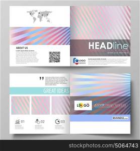 Business templates for square bi fold brochure, magazine, flyer, booklet, report. Leaflet cover, abstract vector layout. Sweet pink and blue decoration, pretty romantic design, cute candy background.. Business templates for square design bi fold brochure, magazine, flyer, booklet or annual report. Leaflet cover, abstract flat layout, easy editable vector. Sweet pink and blue decoration, pretty romantic design, cute candy background.