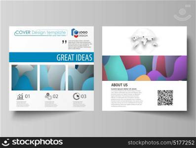 Business templates for square brochure, magazine, flyer, booklet or annual report. Leaflet cover, flat style vector layout. Colorful design pattern with shapes forming abstract beautiful background. Business templates for square brochure, magazine, flyer, booklet or annual report. Leaflet cover, flat style vector layout. Colorful design pattern with shapes forming abstract beautiful background.