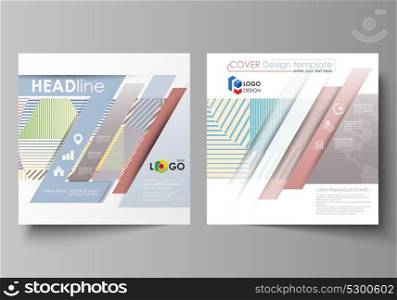Business templates for square brochure, magazine, flyer, booklet or report. Leaflet cover, abstract vector layout. Minimalistic design with lines, geometric shapes forming beautiful background.. Business templates for square brochure, magazine, flyer, booklet or report. Leaflet cover, abstract vector layout. Minimalistic design with lines, geometric shapes forming beautiful background