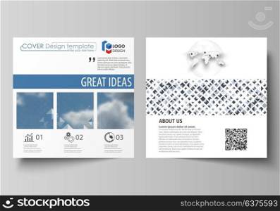 Business templates for square brochure, magazine, flyer, booklet, report. Leaflet cover, flat style layout. Blue color pattern with rhombuses, abstract design geometrical vector background.. Business templates for square design brochure, magazine, flyer, booklet or annual report. Leaflet cover, abstract flat layout, easy editable vector. Blue color pattern with rhombuses, abstract design geometrical vector background. Simple modern stylish texture.