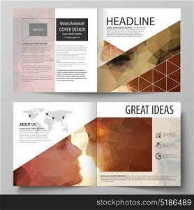 Business templates for square design bi fold brochure, flyer, booklet. Leaflet cover, abstract vector layout. Romantic couple kissing. Beautiful background. Geometrical pattern in triangular style.. Business templates for square design bi fold brochure, magazine, flyer, booklet or annual report. Leaflet cover, abstract flat layout, easy editable vector. Romantic couple kissing. Beautiful background. Geometrical pattern in triangular style.