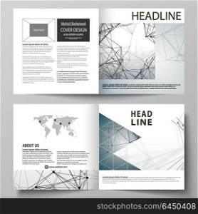 Business templates for square design bi fold brochure, flyer, booklet, report. Leaflet cover, vector layout. DNA and neurons molecule structure. Medicine, science, technology concept. Scalable graphic. Business templates for square design bi fold brochure, magazine, flyer, booklet or annual report. Leaflet cover, abstract flat layout, easy editable vector. DNA and neurons molecule structure. Medicine, science, technology concept. Scalable graphic.