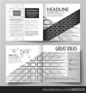Business templates for square design bi fold brochure, magazine, flyer, booklet or annual report. Leaflet cover, abstract flat layout, easy editable vector. Abstract infinity background, 3d structure with rectangles forming illusion of depth and perspective.