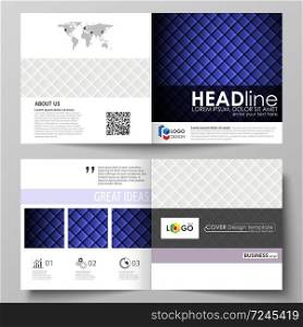 Business templates for square design bi fold brochure, magazine, flyer, booklet or annual report. Leaflet cover, abstract flat layout, easy editable vector. Shiny fabric, rippled texture, white and blue color silk, colorful vintage style background.. Business templates for square design bi fold brochure, magazine, flyer. Leaflet cover, abstract vector layout. Shiny fabric, rippled texture, white or blue color silk, vintage style background