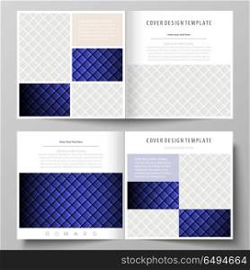 Business templates for square design bi fold brochure, magazine, flyer. Leaflet cover, abstract vector layout. Shiny fabric, rippled texture, white or blue color silk, vintage style background. Business templates for square design bi fold brochure, magazine, flyer, booklet or annual report. Leaflet cover, abstract flat layout, easy editable vector. Shiny fabric, rippled texture, white and blue color silk, colorful vintage style background.