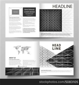 Business templates for square design bi fold brochure, magazine, flyer. Leaflet cover, vector layout. Abstract infinity background, 3d structure, rectangles forming illusion of depth and perspective.. Business templates for square design bi fold brochure, magazine, flyer, booklet or annual report. Leaflet cover, abstract flat layout, easy editable vector. Abstract infinity background, 3d structure with rectangles forming illusion of depth and perspective.