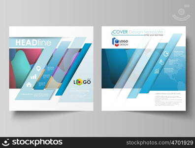 Business templates for square design brochure, magazine, flyer, booklet or annual report. Leaflet cover, abstract flat layout, easy editable vector. Bright color pattern, colorful design with overlapping shapes forming abstract beautiful background.