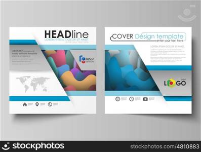 Business templates for square design brochure, magazine, flyer, booklet or annual report. Leaflet cover, abstract flat layout, easy editable vector. Bright color pattern, colorful design with overlapping shapes forming abstract beautiful background.