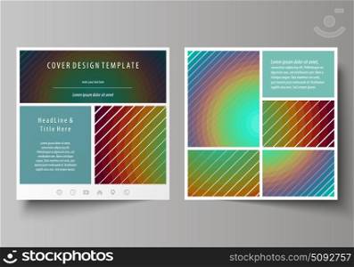 Business templates for square design brochure, magazine, flyer. Leaflet cover, vector layout. Minimalistic design with circles, diagonal lines. Geometric shapes forming beautiful retro background.. Business templates for square design brochure, magazine, flyer, booklet or annual report. Leaflet cover, abstract flat layout, easy editable vector. Minimalistic design with circles, diagonal lines. Geometric shapes forming beautiful retro background.