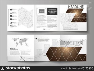 Business templates for tri fold square design brochures. Leaflet cover, abstract vector layout. Alchemical theme. Fractal art background. Sacred geometry. Mysterious relaxation pattern. Business templates for tri fold square design brochures. Leaflet cover, abstract vector layout. Alchemical theme. Fractal art background. Sacred geometry. Mysterious relaxation pattern.