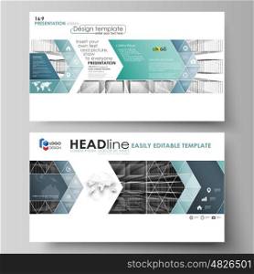 Business templates in HD format for presentation slides. Easy editable abstract vector layouts in flat design. Abstract infinity background, 3d structure with rectangles forming illusion of depth and perspective.