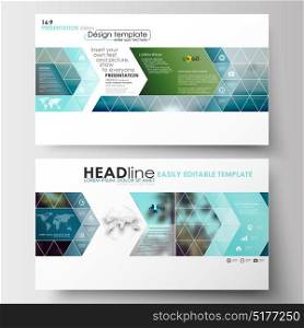 Business templates in HD format for presentation slides. Flat design blue color travel decoration layout, easy editable vector template, colorful blurred natural landscape. Business templates in HD format for presentation slides. Flat design blue color travel decoration layout, easy editable vector template, colorful blurred natural landscape.