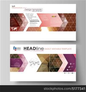 Business templates in HD format for presentation slides. Easy editable abstract vector layouts in flat design. Beautiful background. Geometrical colorful polygonal pattern in triangular style. Business templates in HD format for presentation slides. Easy editable abstract vector layouts in flat design. Beautiful background. Geometrical colorful polygonal pattern in triangular style.