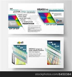 Business templates in HD format for presentation slides. Easy editable layouts in flat style, vector illustration. Colorful background with abstract waves, lines. Bright color curves. Motion design.. Business templates in HD format for presentation slides. Easy editable layouts in flat style, vector illustration. Colorful background with abstract waves, lines. Bright color curves. Motion design