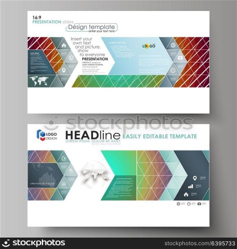 Business templates in HD format for presentation slides. Abstract vector layouts in flat style. Minimalistic design with circles, diagonal lines. Geometric shapes forming beautiful retro background.. Business templates in HD format for presentation slides. Easy editable abstract vector layouts in flat design. Minimalistic design with circles, diagonal lines. Geometric shapes forming beautiful retro background.