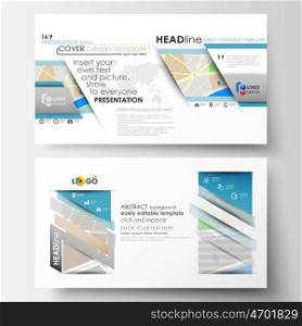 Business templates in HD format for presentation slides. Easy editable abstract layouts in flat design. City map with streets. Flat design template for tourism businesses, abstract vector illustration.