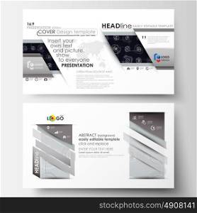 Business templates in HD format for presentation slides. Easy editable layouts. High tech design, connecting system. Science and technology concept. Futuristic abstract vector background.. Business templates in HD format for presentation slides. Easy editable layouts. High tech design, connecting system. Science and technology concept. Futuristic abstract vector background