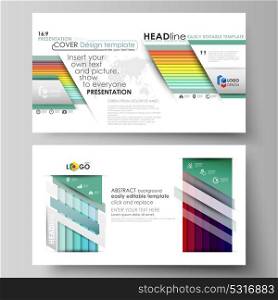 Business templates in HD format for presentation slides. Vector layouts in flat style. Bright color rectangles, colorful design with geometric rectangular shapes forming abstract beautiful background.. Business templates in HD format for presentation slides. Easy editable abstract layouts in flat design, vector illustration. Bright color rectangles, colorful design with overlapping geometric rectangular shapes forming abstract beautiful background.