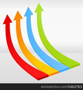 Business the schedule2. Indicators of business in the form of arrows. A vector illustration