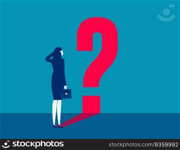 Business think and doubting. Business question mark symbol vector