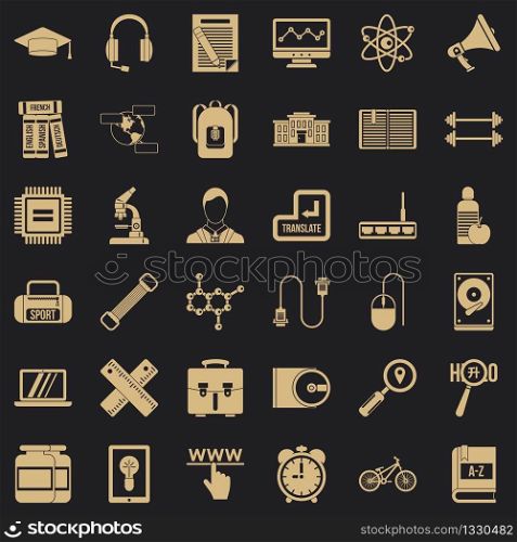 Business training icons set. Simple style of 36 business training vector icons for web for any design. Business training icons set, simple style