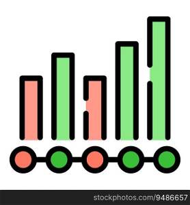 Business trend graph chart icon outline vector. Seo web. Information engine color flat. Business trend graph chart icon vector flat