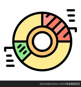 Business trend icon outline vector. Seo information. Web site color flat. Business trend icon vector flat