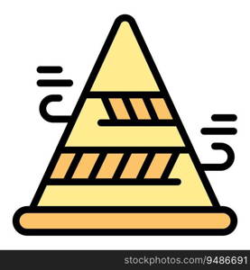 Business trend pyramide icon outline vector. Site research. Element chart color flat. Business trend pyramide icon vector flat