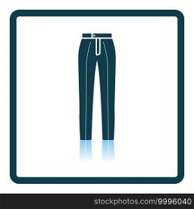 Business Trousers Icon. Square Shadow Reflection Design. Vector Illustration.