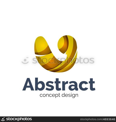 Business vector logo template - wave. Unusual abstract business vector logo template - wave