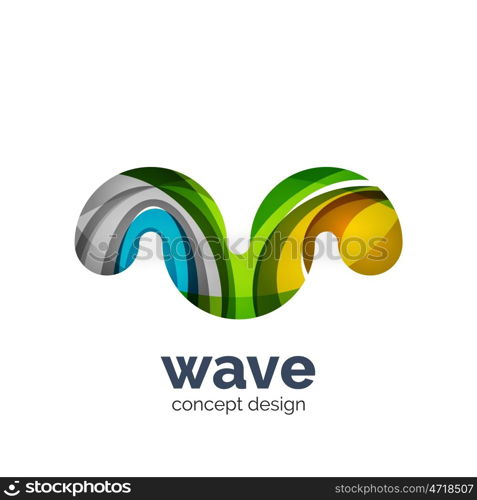 Business vector logo template - wave. Unusual abstract business vector logo template - wave