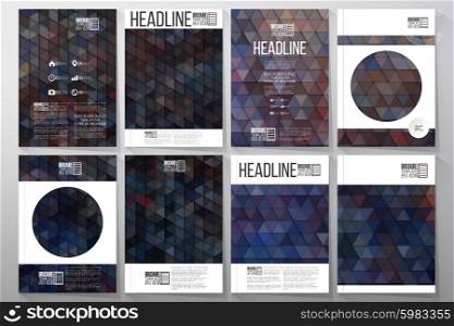 Business vector templates for brochure, flyer or booklet. Graffiti wall. Collection of abstract multicolored backgrounds. Geometrical patterns. Triangular style vector