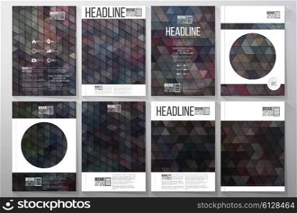 Business vector templates for brochure, flyer or booklet. Graffiti wall. Collection of abstract multicolored backgrounds. Geometrical patterns. Triangular style vector
