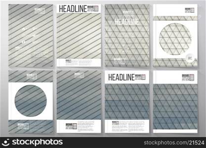 Business vector templates for brochure, flyer or booklet. Gray cloudy sky. Collection of abstract multicolored backgrounds. Natural geometrical patterns. Triangular style vector illustration