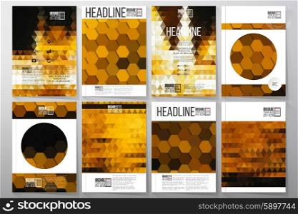 Business vector templates for brochure, flyer or booklet. Night lights in the city. Collection of abstract multicolored backgrounds. Natural geometrical patterns. Triangular and hexagonal style vector