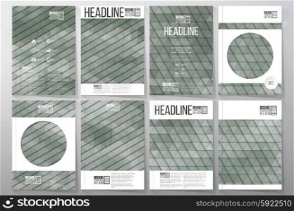 Business vector templates for brochure, flyer or booklet. Sea landscape. Collection of abstract multicolored backgrounds. Natural geometrical patterns. Triangular style vector illustration