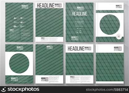 Business vector templates for brochure, flyer or booklet. Sea landscape. Collection of abstract multicolored backgrounds. Natural geometrical patterns. Triangular style vector illustration